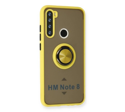 Xiaomi Redmi Note 8 Kılıf Montreal Yüzüklü Silikon Kapak - Sarı Xiaomi Redmi Note 8 Kılıf Montreal Yüzüklü Silikon Kapak - Sarı