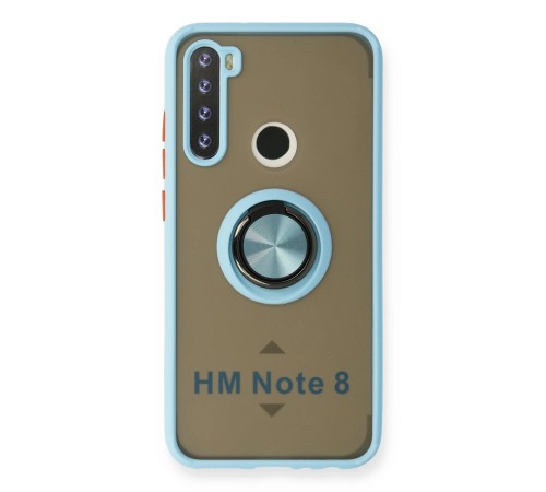 Xiaomi Redmi Note 8 Kılıf Montreal Yüzüklü Silikon Kapak - Buz Mavi Xiaomi Redmi Note 8 Kılıf Montreal Yüzüklü Silikon Kapak - Buz Mavi