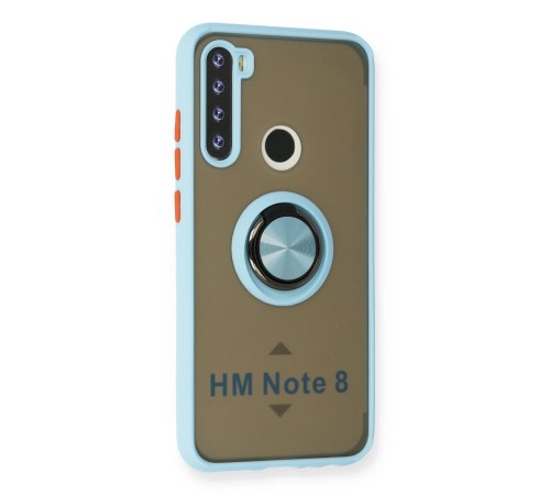 Xiaomi Redmi Note 8 Kılıf Montreal Yüzüklü Silikon Kapak - Buz Mavi Xiaomi Redmi Note 8 Kılıf Montreal Yüzüklü Silikon Kapak - Buz Mavi