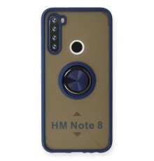 Xiaomi Redmi Note 8 Kılıf Montreal Yüzüklü Silikon Kapak - Lacivert