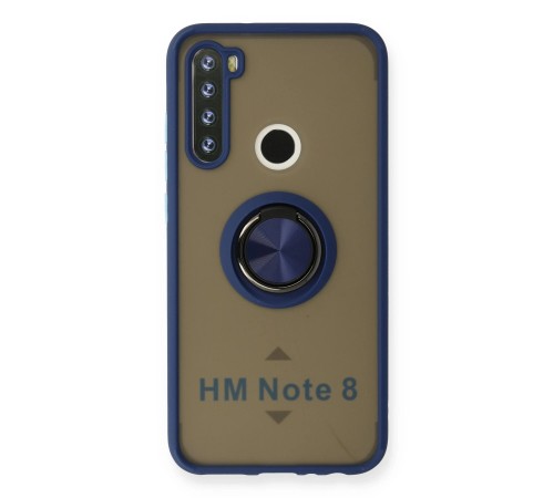 Xiaomi Redmi Note 8 Kılıf Montreal Yüzüklü Silikon Kapak - Lacivert Xiaomi Redmi Note 8 Kılıf Montreal Yüzüklü Silikon Kapak - Lacivert