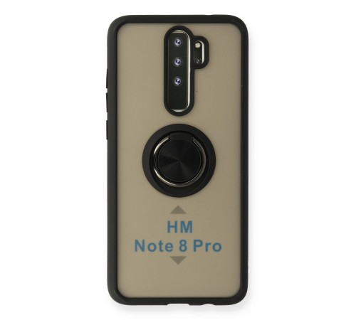 Xiaomi Redmi Note 8 Pro Kılıf Montreal Yüzüklü Silikon Kapak - Siyah Xiaomi Redmi Note 8 Pro Kılıf Montreal Yüzüklü Silikon Kapak - Siyah