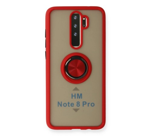 Xiaomi Redmi Note 8 Pro Kılıf Montreal Yüzüklü Silikon Kapak - Kırmızı Xiaomi Redmi Note 8 Pro Kılıf Montreal Yüzüklü Silikon Kapak - Kırmızı