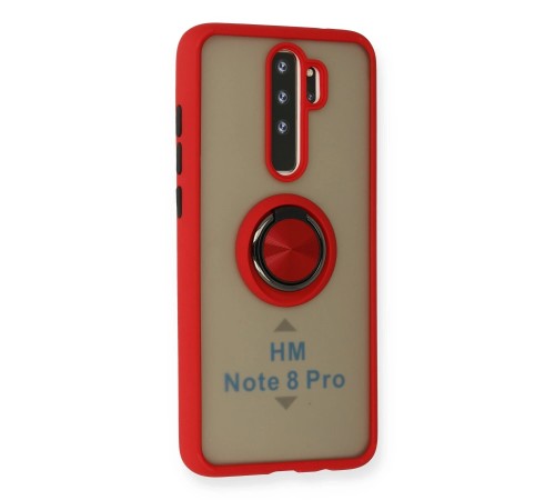 Xiaomi Redmi Note 8 Pro Kılıf Montreal Yüzüklü Silikon Kapak - Kırmızı Xiaomi Redmi Note 8 Pro Kılıf Montreal Yüzüklü Silikon Kapak - Kırmızı