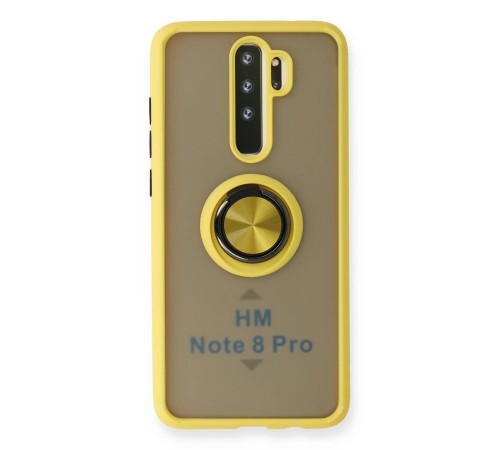 Xiaomi Redmi Note 8 Pro Kılıf Montreal Yüzüklü Silikon Kapak - Sarı Xiaomi Redmi Note 8 Pro Kılıf Montreal Yüzüklü Silikon Kapak - Sarı