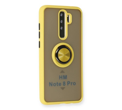 Xiaomi Redmi Note 8 Pro Kılıf Montreal Yüzüklü Silikon Kapak - Sarı Xiaomi Redmi Note 8 Pro Kılıf Montreal Yüzüklü Silikon Kapak - Sarı