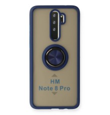 Xiaomi Redmi Note 8 Pro Kılıf Montreal Yüzüklü Silikon Kapak - Lacivert