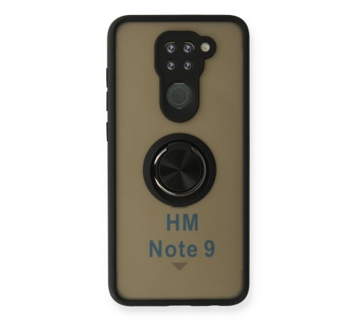 Xiaomi Redmi Note 9 Kılıf Montreal Yüzüklü Silikon Kapak - Siyah Xiaomi Redmi Note 9 Kılıf Montreal Yüzüklü Silikon Kapak - Siyah