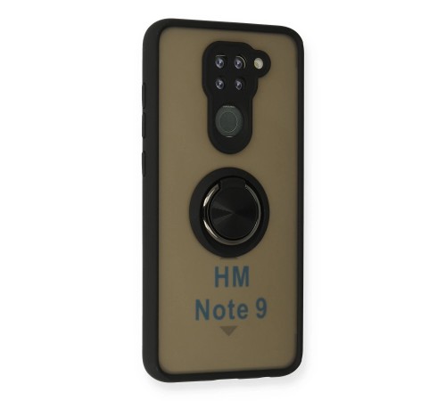 Xiaomi Redmi Note 9 Kılıf Montreal Yüzüklü Silikon Kapak - Siyah Xiaomi Redmi Note 9 Kılıf Montreal Yüzüklü Silikon Kapak - Siyah