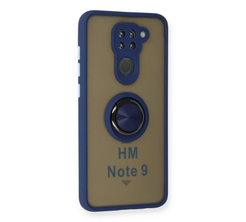 Xiaomi Redmi Note 9 Kılıf Montreal Yüzüklü Silikon Kapak - Lacivert Xiaomi Redmi Note 9 Kılıf Montreal Yüzüklü Silikon Kapak - Lacivert