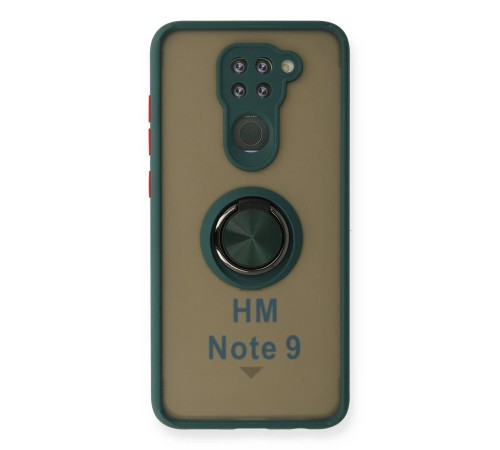 Xiaomi Redmi Note 9 Kılıf Montreal Yüzüklü Silikon Kapak - Yeşil Xiaomi Redmi Note 9 Kılıf Montreal Yüzüklü Silikon Kapak - Yeşil