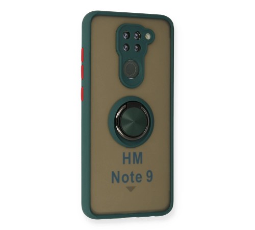 Xiaomi Redmi Note 9 Kılıf Montreal Yüzüklü Silikon Kapak - Yeşil Xiaomi Redmi Note 9 Kılıf Montreal Yüzüklü Silikon Kapak - Yeşil
