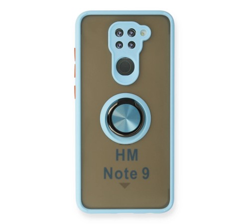 Xiaomi Redmi Note 9 Kılıf Montreal Yüzüklü Silikon Kapak - Buz Mavi Xiaomi Redmi Note 9 Kılıf Montreal Yüzüklü Silikon Kapak - Buz Mavi