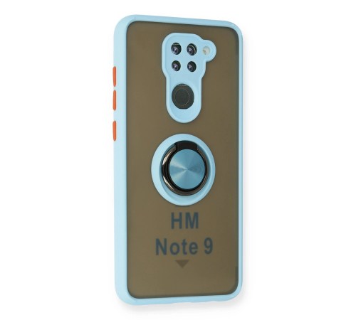 Xiaomi Redmi Note 9 Kılıf Montreal Yüzüklü Silikon Kapak - Buz Mavi Xiaomi Redmi Note 9 Kılıf Montreal Yüzüklü Silikon Kapak - Buz Mavi