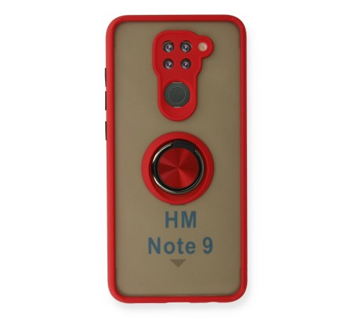 Xiaomi Redmi Note 9 Kılıf Montreal Yüzüklü Silikon Kapak - Kırmızı Xiaomi Redmi Note 9 Kılıf Montreal Yüzüklü Silikon Kapak - Kırmızı