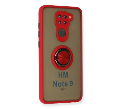 Xiaomi Redmi Note 9 Kılıf Montreal Yüzüklü Silikon Kapak - Kırmızı Xiaomi Redmi Note 9 Kılıf Montreal Yüzüklü Silikon Kapak - Kırmızı