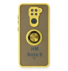 Xiaomi Redmi Note 9 Kılıf Montreal Yüzüklü Silikon Kapak - Sarı