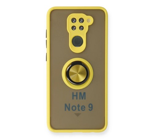Xiaomi Redmi Note 9 Kılıf Montreal Yüzüklü Silikon Kapak - Sarı Xiaomi Redmi Note 9 Kılıf Montreal Yüzüklü Silikon Kapak - Sarı