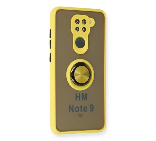 Xiaomi Redmi Note 9 Kılıf Montreal Yüzüklü Silikon Kapak - Sarı Xiaomi Redmi Note 9 Kılıf Montreal Yüzüklü Silikon Kapak - Sarı
