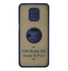 Xiaomi Redmi Note 9 Pro Kılıf Montreal Yüzüklü Silikon Kapak - Lacivert