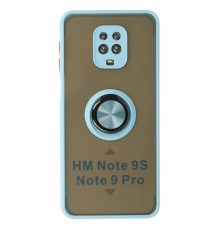 Xiaomi Redmi Note 9 Pro Kılıf Montreal Yüzüklü Silikon Kapak - Buz Mavi