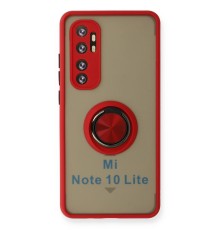 Xiaomi Mi Note 10 Lite Kılıf Montreal Yüzüklü Silikon Kapak - Kırmızı