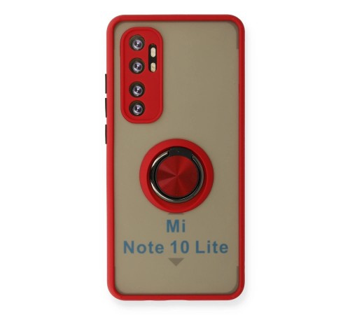Xiaomi Mi Note 10 Lite Kılıf Montreal Yüzüklü Silikon Kapak - Kırmızı Xiaomi Mi Note 10 Lite Kılıf Montreal Yüzüklü Silikon Kapak - Kırmızı