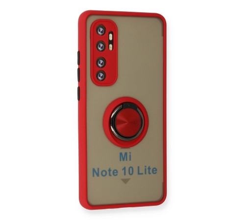 Xiaomi Mi Note 10 Lite Kılıf Montreal Yüzüklü Silikon Kapak - Kırmızı Xiaomi Mi Note 10 Lite Kılıf Montreal Yüzüklü Silikon Kapak - Kırmızı