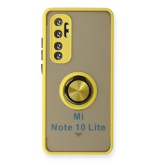 Xiaomi Mi Note 10 Lite Kılıf Montreal Yüzüklü Silikon Kapak - Sarı