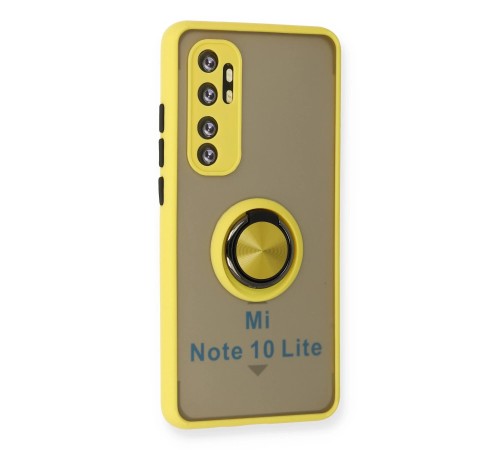 Xiaomi Mi Note 10 Lite Kılıf Montreal Yüzüklü Silikon Kapak - Sarı Xiaomi Mi Note 10 Lite Kılıf Montreal Yüzüklü Silikon Kapak - Sarı
