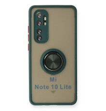 Xiaomi Mi Note 10 Lite Kılıf Montreal Yüzüklü Silikon Kapak - Yeşil
