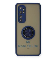 Xiaomi Mi Note 10 Lite Kılıf Montreal Yüzüklü Silikon Kapak - Lacivert