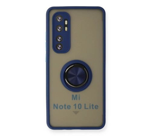 Xiaomi Mi Note 10 Lite Kılıf Montreal Yüzüklü Silikon Kapak - Lacivert Xiaomi Mi Note 10 Lite Kılıf Montreal Yüzüklü Silikon Kapak - Lacivert