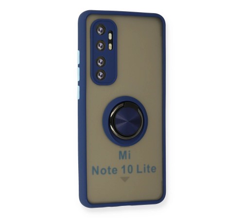 Xiaomi Mi Note 10 Lite Kılıf Montreal Yüzüklü Silikon Kapak - Lacivert Xiaomi Mi Note 10 Lite Kılıf Montreal Yüzüklü Silikon Kapak - Lacivert