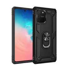 Samsung Galaxy A91 / S10 Lite Kılıf Sofya Yüzüklü Silikon Kapak - Siyah