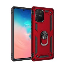 Samsung Galaxy A91 / S10 Lite Kılıf Sofya Yüzüklü Silikon Kapak - Kırmızı