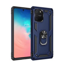 Samsung Galaxy A91 / S10 Lite Kılıf Sofya Yüzüklü Silikon Kapak - Lacivert