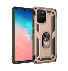 Samsung Galaxy A91 / S10 Lite Kılıf Sofya Yüzüklü Silikon Kapak - Gold