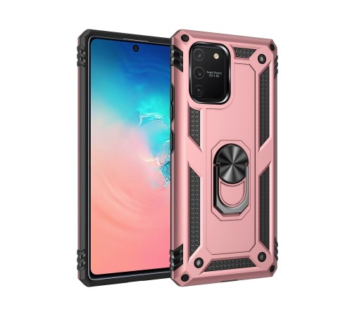 Samsung Galaxy A91 / S10 Lite Kılıf Sofya Yüzüklü Silikon Kapak - Rose