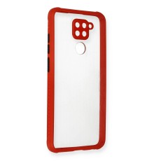Xiaomi Redmi Note 9 Kılıf Miami Şeffaf Silikon - Kırmızı