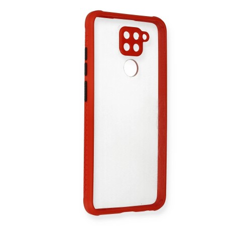 Xiaomi Redmi Note 9 Kılıf Miami Şeffaf Silikon - Kırmızı Xiaomi Redmi Note 9 Kılıf Miami Şeffaf Silikon - Kırmızı