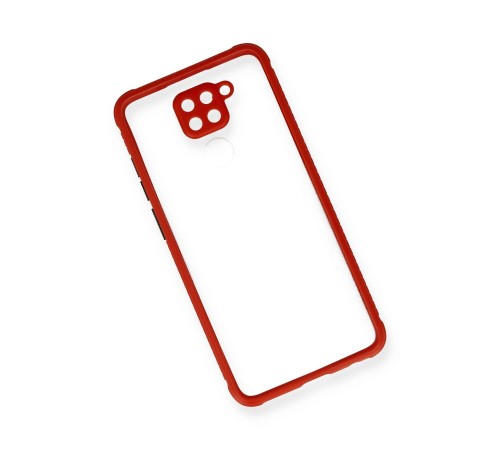 Xiaomi Redmi Note 9 Kılıf Miami Şeffaf Silikon - Kırmızı Xiaomi Redmi Note 9 Kılıf Miami Şeffaf Silikon - Kırmızı