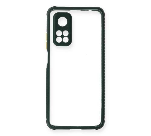 Xiaomi Mi 10T Pro Kılıf Miami Şeffaf Silikon - Koyu Yeşil Xiaomi Mi 10T Pro Kılıf Miami Şeffaf Silikon - Koyu Yeşil