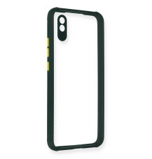 Xiaomi Redmi 9A Kılıf Miami Şeffaf Silikon - Koyu Yeşil