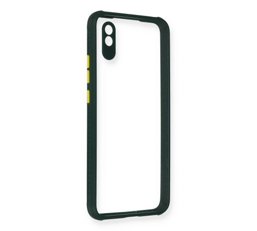 Xiaomi Redmi 9A Kılıf Miami Şeffaf Silikon - Koyu Yeşil Xiaomi Redmi 9A Kılıf Miami Şeffaf Silikon - Koyu Yeşil
