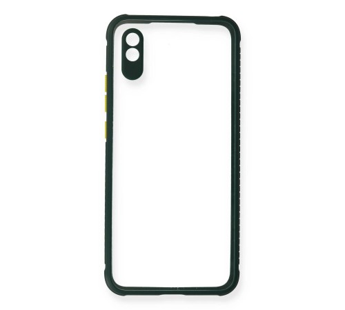 Xiaomi Redmi 9A Kılıf Miami Şeffaf Silikon - Koyu Yeşil Xiaomi Redmi 9A Kılıf Miami Şeffaf Silikon - Koyu Yeşil