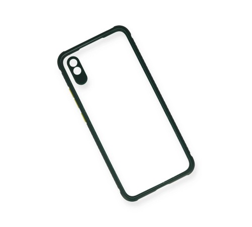Xiaomi Redmi 9A Kılıf Miami Şeffaf Silikon - Koyu Yeşil Xiaomi Redmi 9A Kılıf Miami Şeffaf Silikon - Koyu Yeşil