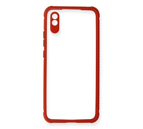Xiaomi Redmi 9A Kılıf Miami Şeffaf Silikon - Kırmızı Xiaomi Redmi 9A Kılıf Miami Şeffaf Silikon - Kırmızı