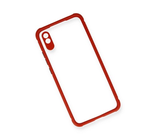 Xiaomi Redmi 9A Kılıf Miami Şeffaf Silikon - Kırmızı Xiaomi Redmi 9A Kılıf Miami Şeffaf Silikon - Kırmızı