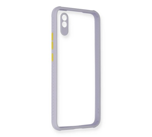 Xiaomi Redmi 9A Kılıf Miami Şeffaf Silikon - Lila Xiaomi Redmi 9A Kılıf Miami Şeffaf Silikon - Lila